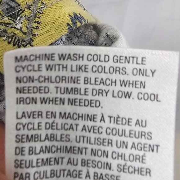 Yellow Gray Embroidered Blouse Patchwork Paisley Boho Festival Hippie 0X - Picture 10 of 11